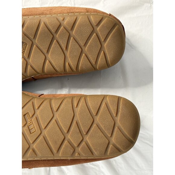LL Bean Wicked Good Moccasins Men's 13 Suede Brown Leather Slippers Slip On - Picture 16 of 16